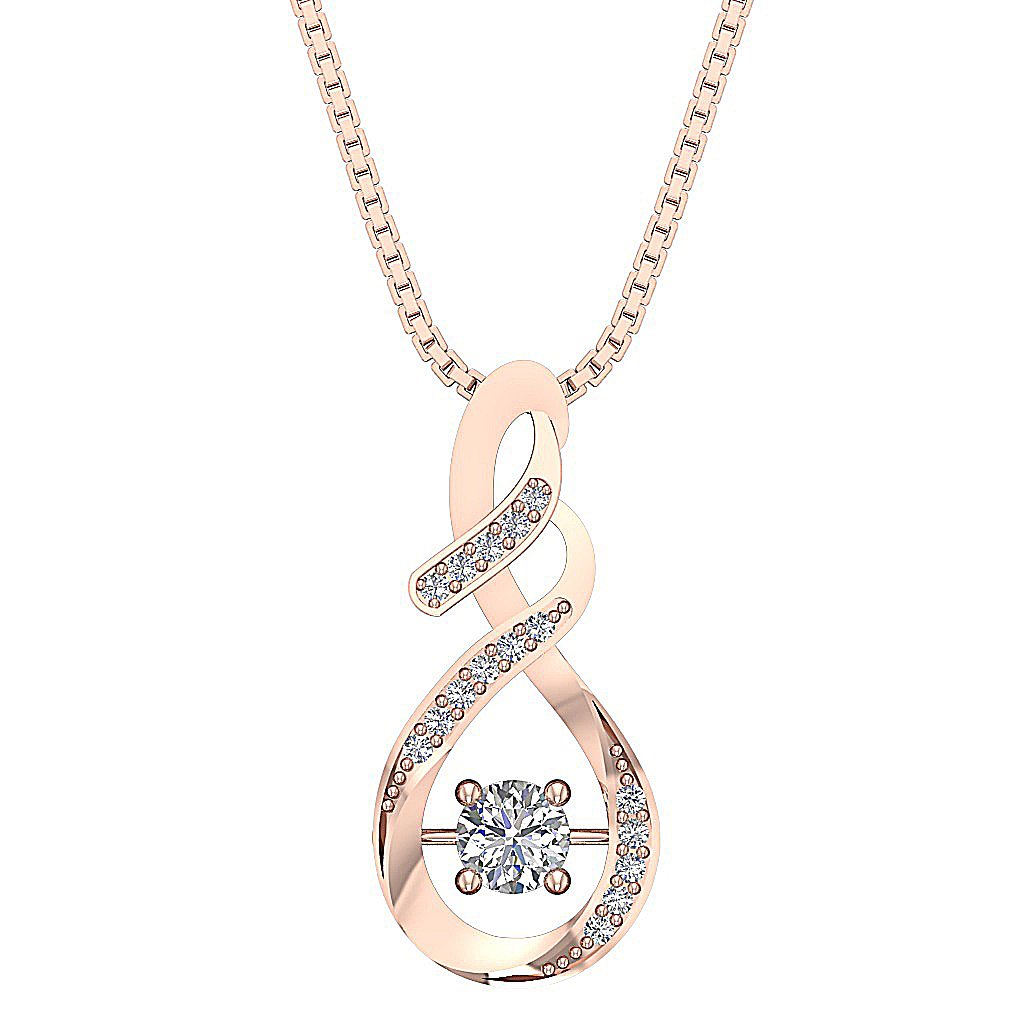 Round Diamond SI1/I1 G 0.45 Carat Unique Fashion Pendants 14k/18k Solid Gold