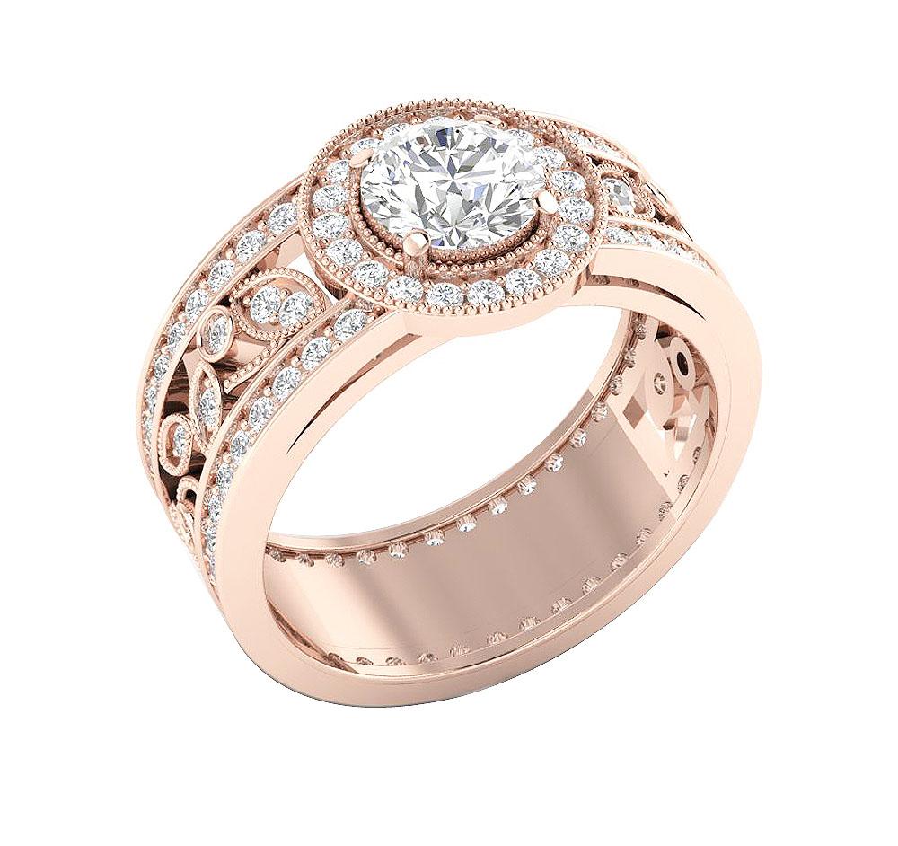 Genuine Diamond Designer Solitaire Wedding Ring I1 G 2.50 Ct 14k Solid Gold Prong Bezel Set