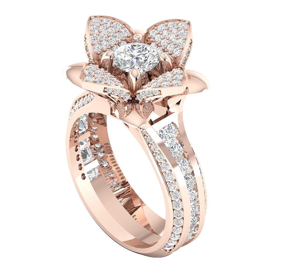I1 G 2.75 Carat Designer Unique Solitaire Ring Natural Diamond 14k Solid Gold
