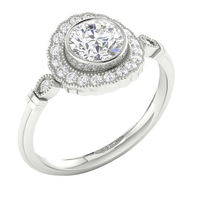 I1 G 1.35 Ct Natural Diamond 14k Solid Gold Solitaire Designer Wedding Ring