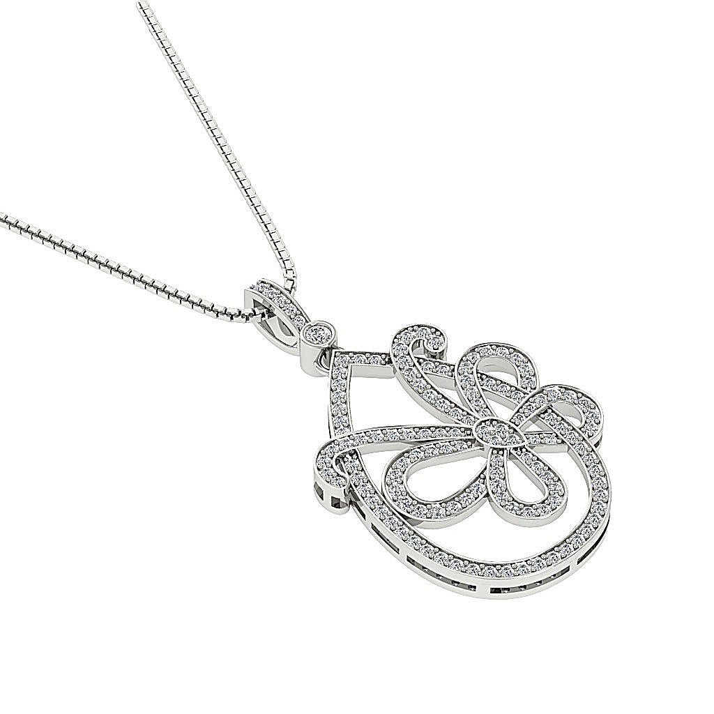 14k/18k Solid Gold Unique Fashion Pendant SI1/I1 G 0.90 Carat Genuine Diamond