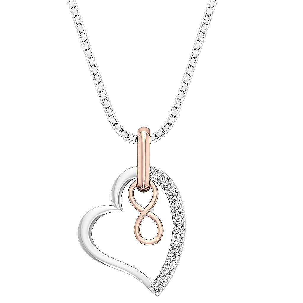 Designer Heart Pendant SI1/I1 G 0.20 Carat Round Diamond 14k/18k Solid Gold
