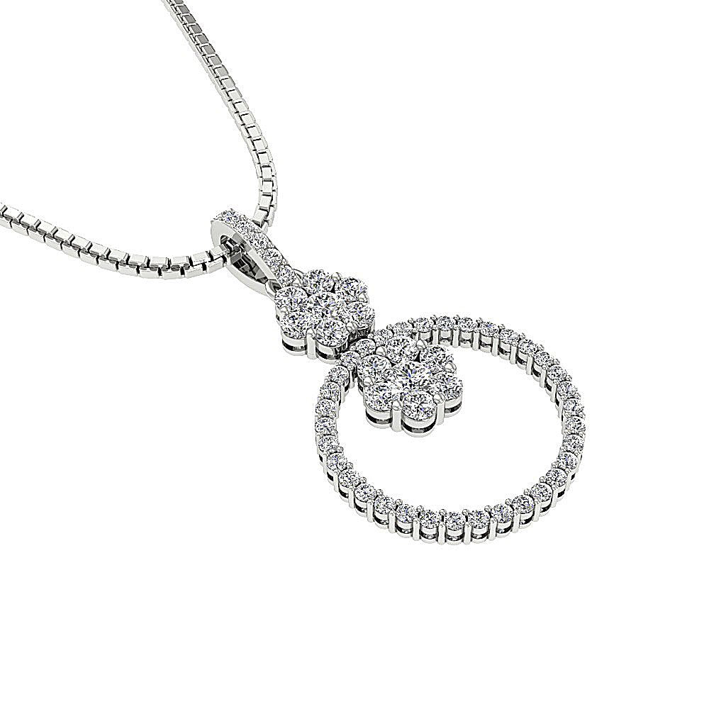 SI1/I1 G 1.30 Carat Designer Fashion Pendants Round Diamond 14k/18k Solid Gold