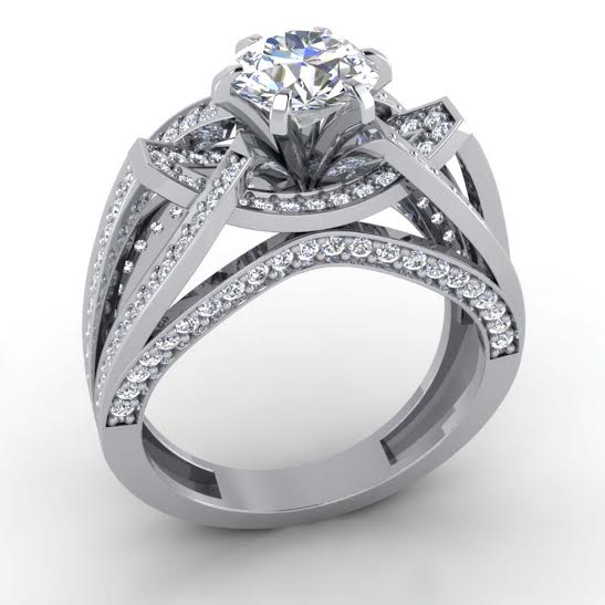 14k Rose Gold Designer Engagement Ring Natural Diamond SI1 G 1.70 Carat Prong Set 6.30 MM