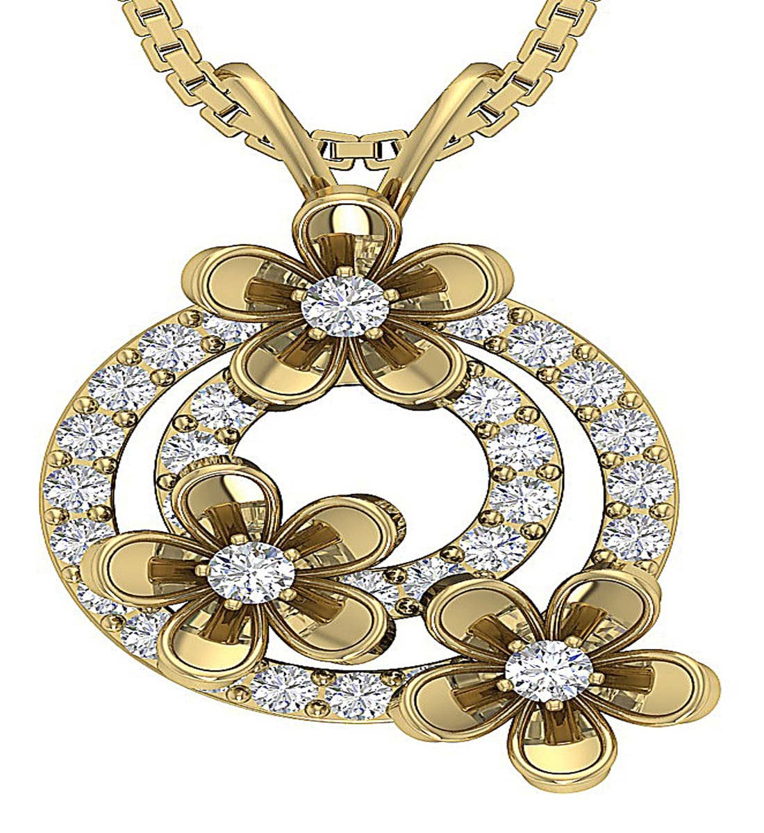 Designer Fashion Pendants SI1/I1 G 0.50 Carat Natural Diamond 14k/18k Solid Gold