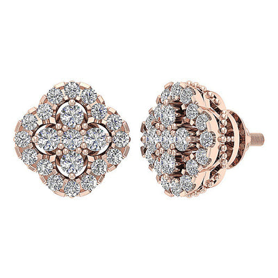 Solitaire Studs Anniversary Earring Round Diamond SI1/I1 G 0.80 Ct 18k/14k Solid Gold Prong Set