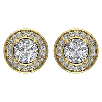 14k Solid Gold Natural Diamond VS1/SI1/I1 G 1.50 Ct Removable Jacket Studs Earrings