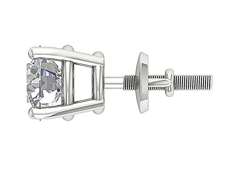 SI1 G 1.50 Ct Solitaire Studs Earrings 14k / 18k Solid Gold Natural Diamond