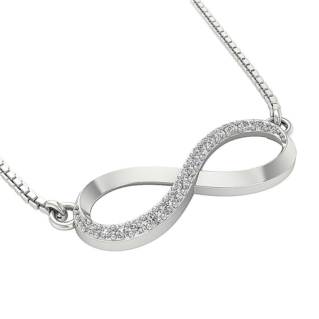 I1/SI1 G 0.25Carat Round Diamond 14k/18k Gold Infinity Shape Fashion Pendants