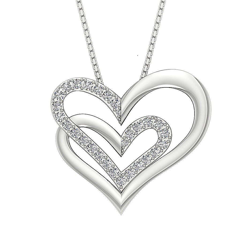 Heart Shape Pendants SI1/I1 G 0.50 Ct Natural Diamonds 14k/18k Solid Gold
