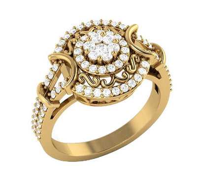 14k Solid Gold Genuine Diamond SI1 G 0.65 Carat Vintage Engagement Ring