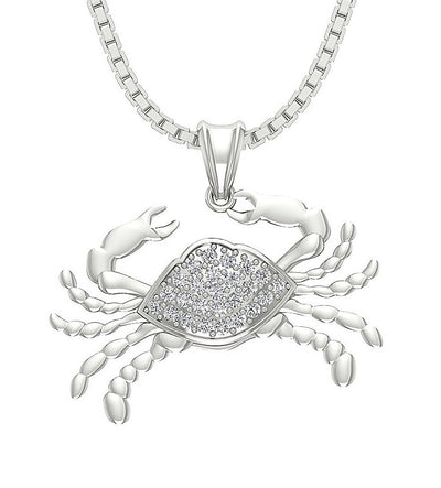 Cancer Zodiac Sign Pendant Necklace I1/SI1 G 0.30 Carat Genuine Diamond 14k/18k Solid Gold