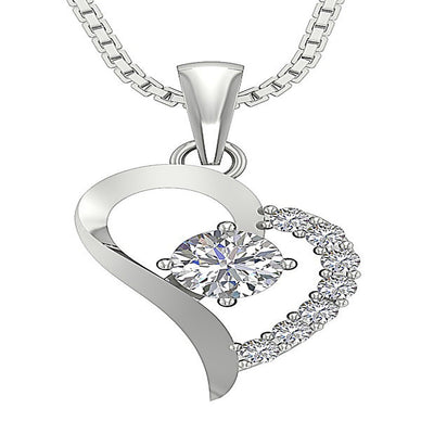 Designer Heart Shape Pendant SI1/I1 G 0.60 Carat Genuine Diamond 14k/18k Gold