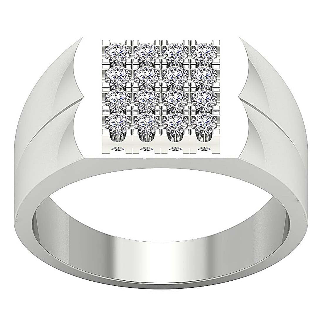 14k Solid Gold I1 G 0.70 Ct Mens Anniversary Ring Natural Diamond Prong Set 12.00 MM