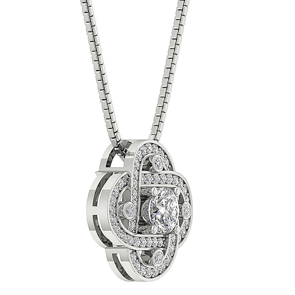SI1/I1 G 0.85 Carat Designer Fashion Pendants Genuine Diamond 14k/18k Gold