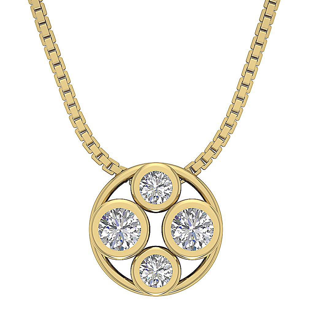 SI1/I1 G 0.45 Carat Round Diamond 14k/18k Solid Gold Unique Fashion Pendants