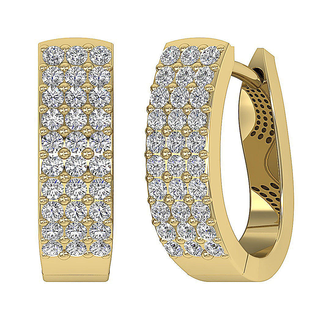 14kYellowGoldNaturalDiamondDesignerVintageEarring