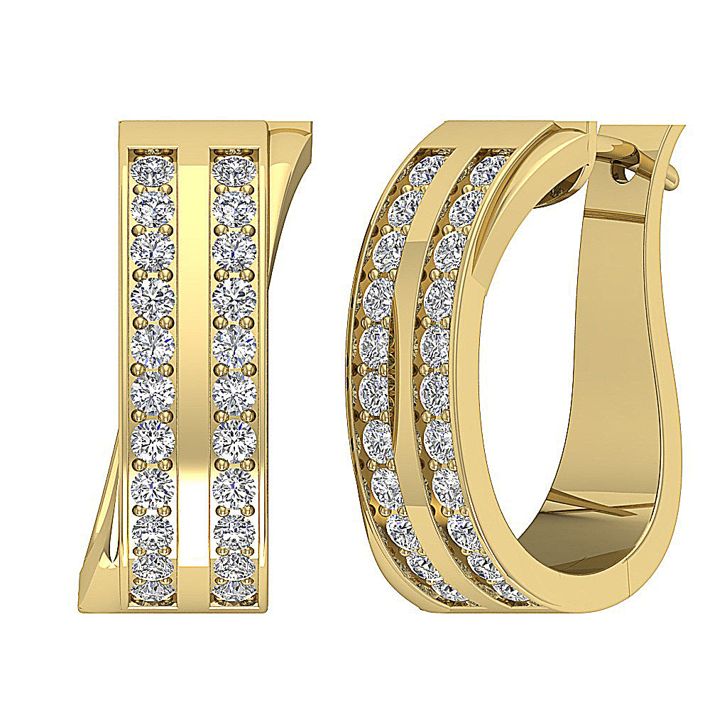 14kYellowGoldNaturalDiamondDesignerVintageEarring