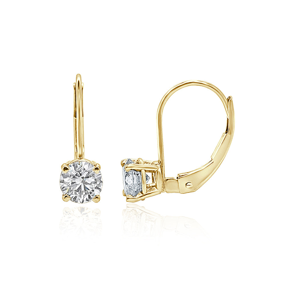 The Beckett Prong Set Diamond Solitaire Lever Back Studs Earring