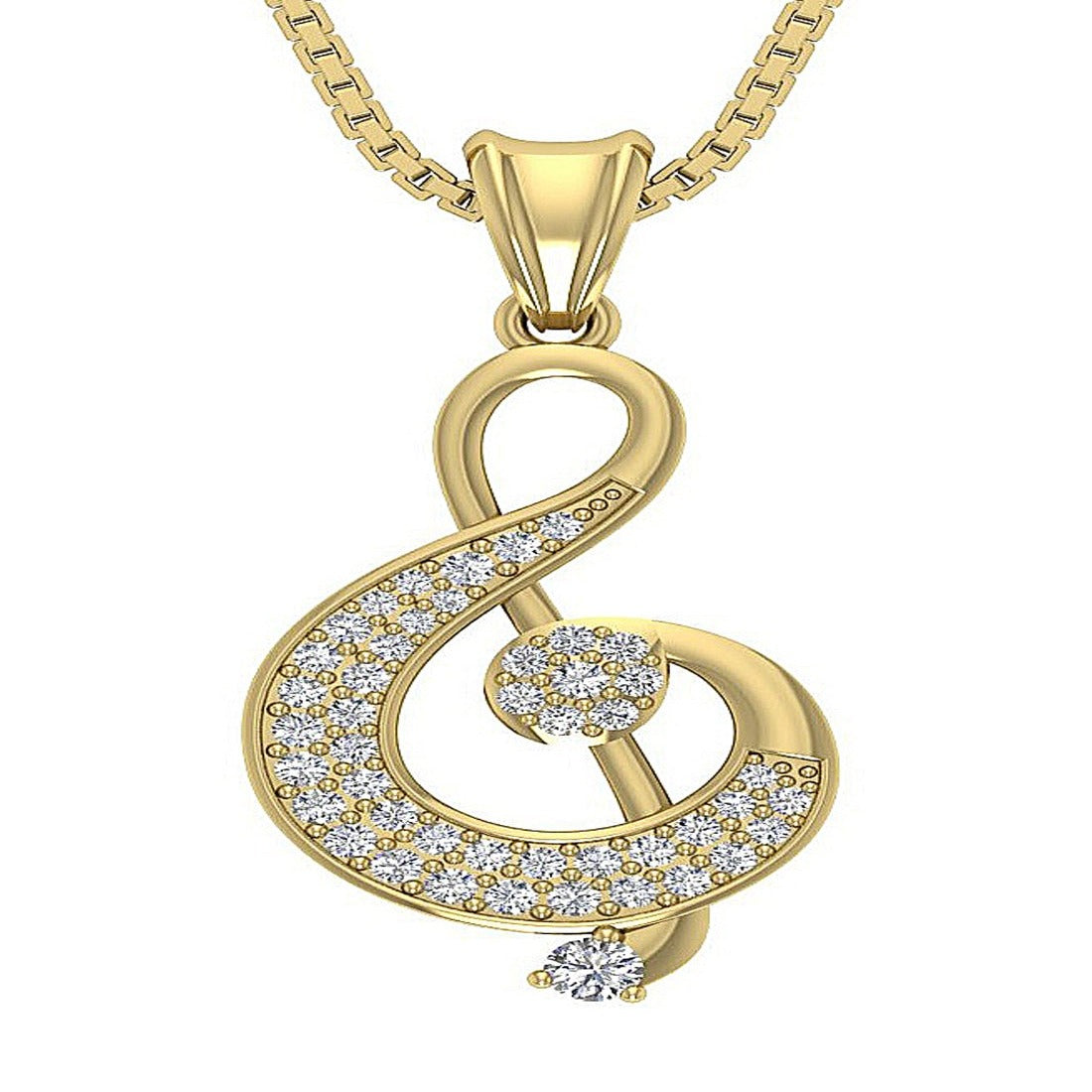 SI1/I1 G 0.30 Carat Genuine Diamond 14k/18k Solid Gold Designer Fashion Pendant