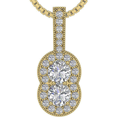 SI1/I1 G 1.00 Carat Unique Fashion Pendants 14k/18k Gold Genuine Diamonds