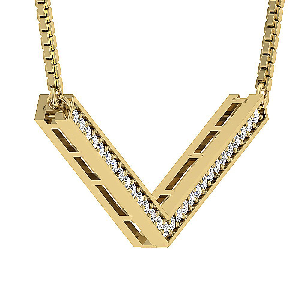Prong Set Fashion Engagement Pendants Natural Diamond SI1/I1 G 0.20 Ct 14k/18k White Yellow Rose Gold