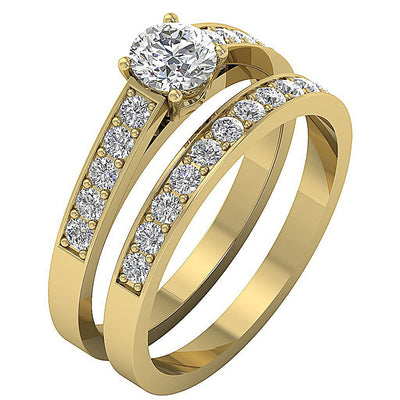 I1 G 1.45 Carat Bridal Wedding Ring Prong Set Genuine Diamond 14K Solid Gold 7.10 MM