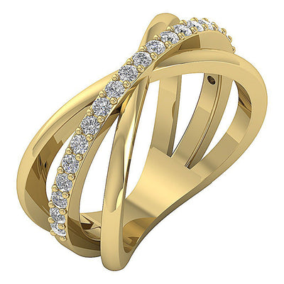 Genuine Diamond I1 G 0.50 Ct Designer Right Hand Wedding Ring 14k Rose Gold Prong Set