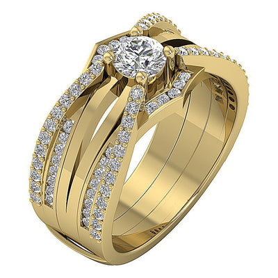 Genuine Diamond Bridal Solitaire Wedding Ring Prong Channel Set I1 G 1.30 Ct 14k Solid Gold