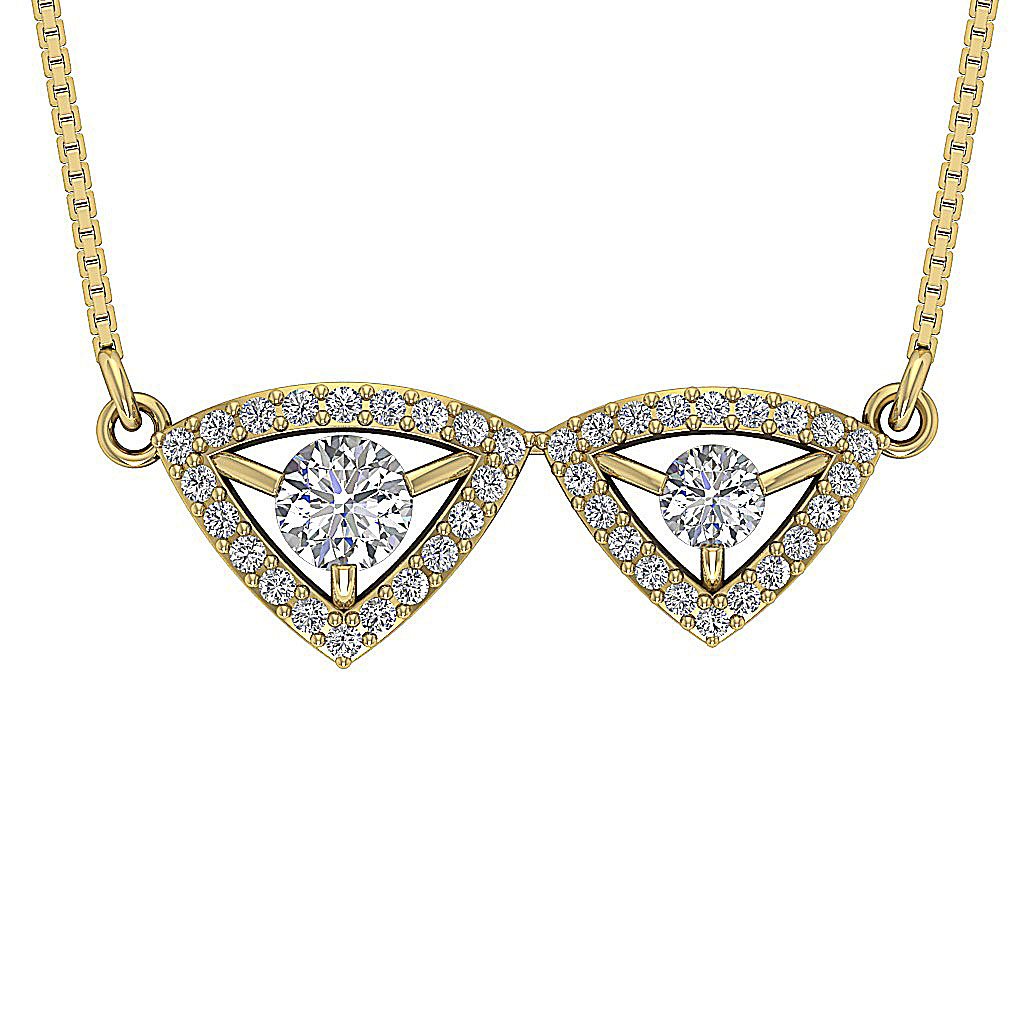 Round Diamond 14k/18k Solid Gold Vintage Fashion Pendants SI1/I1 G 1.30 Carat