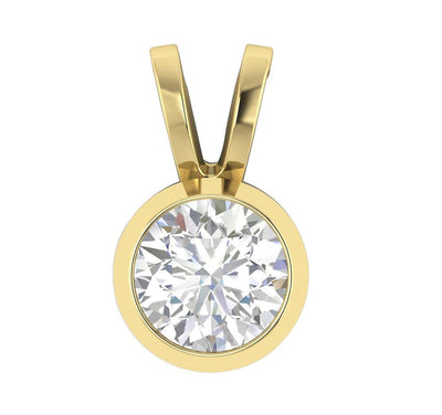 14k/18k Solid Gold Round Diamond I1 G 0.50 Ct Designer Circle Shape Pendant