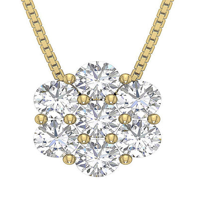 14k/18k Solid Gold Round Diamonds SI1/I1 G 1.60 Carat Unique Fashion Pendants