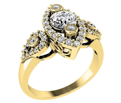 Designer Engagement Ring 14k Solid Gold Natural Diamond SI1 G 1.00 Carat