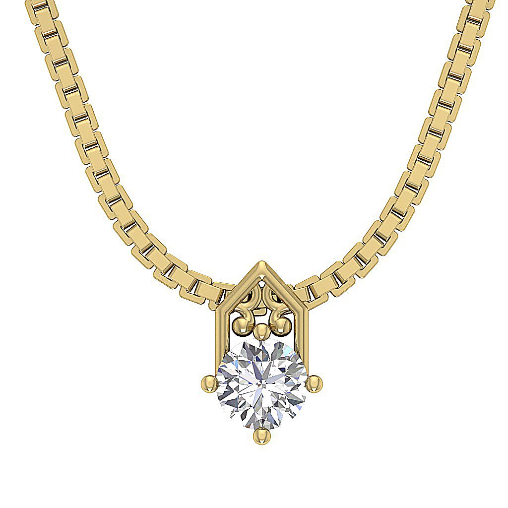 Round Diamond SI1/I1 G 0.30 Ct Unique Solitaire Pendants 14k/18k Solid Gold