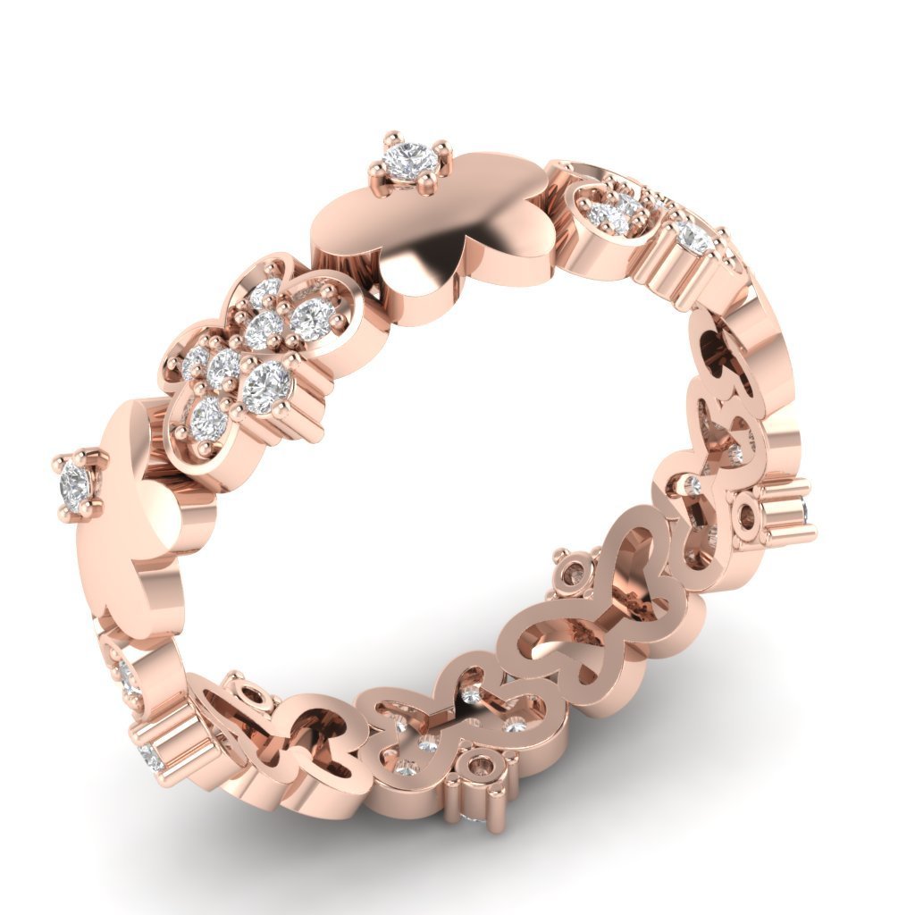 6.40 MM Vintage Wedding Eternity Ring I1 G 0.50ct Genuine Diamond 14k White Gold Prong Set