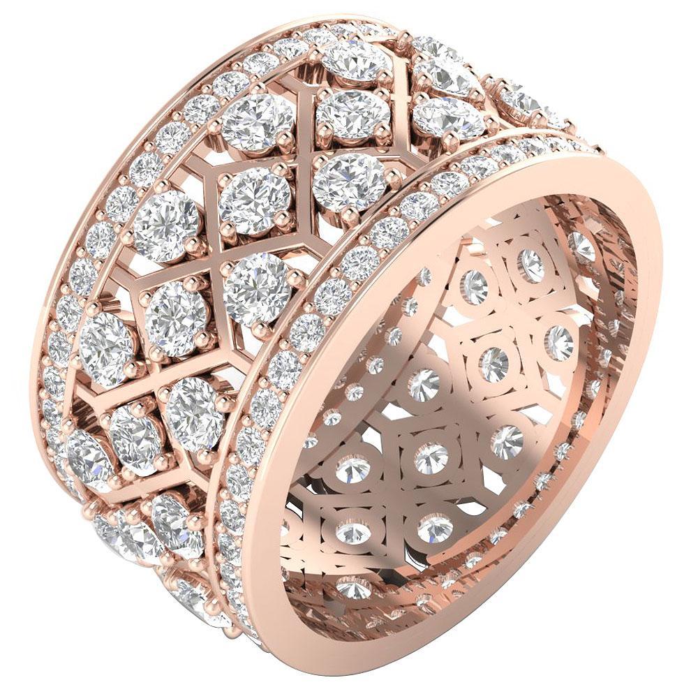 SI1 G 3.50 ct Designer Wedding Eternity Ring Natural Diamond 14k Yellow Gold