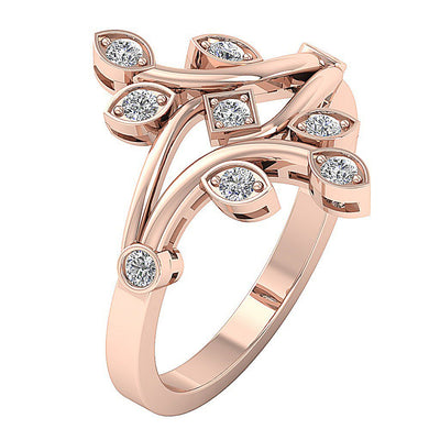 VS1 E 0.40 Ct Designer Right Hand Wedding Ring Genuine Diamond 14k White Yellow Rose Gold Bezel Set