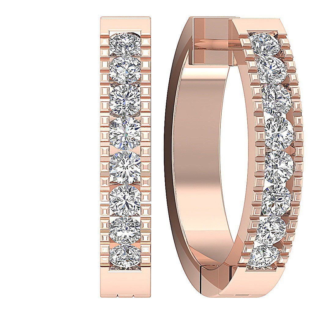 14k Solid Gold Natural Diamond Earring