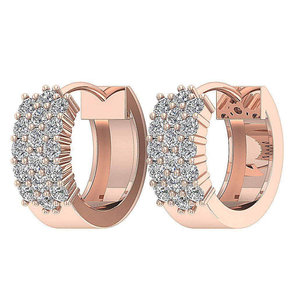 14k Rose Gold Genuine Diamond Earring