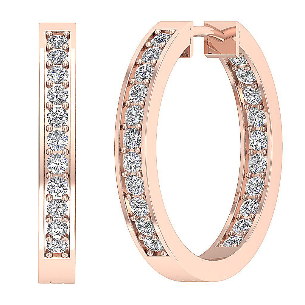 14kRoseGoldGenuineDiamondEarring