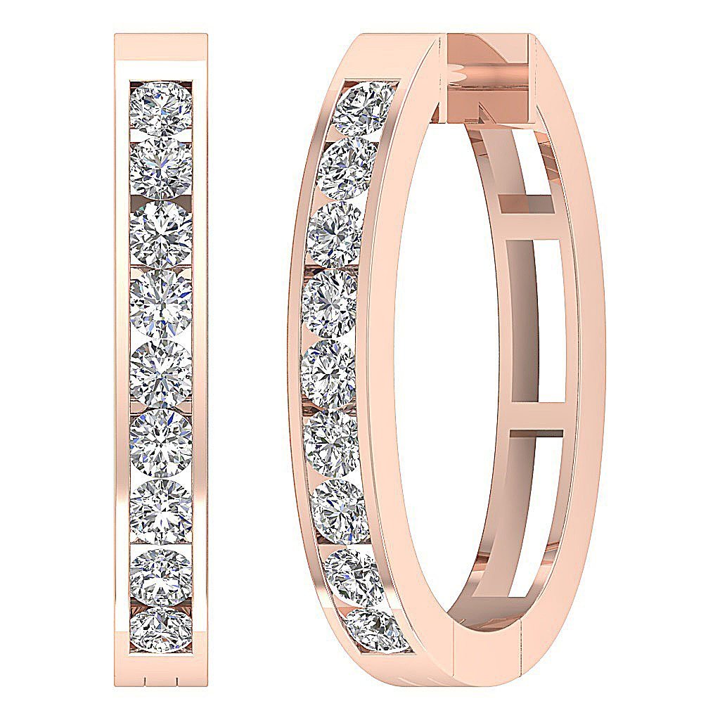 14kRoseGoldNaturalCutDiamondEarring