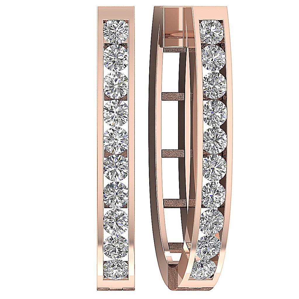 14kRoseGoldNaturalCutDiamondEarring