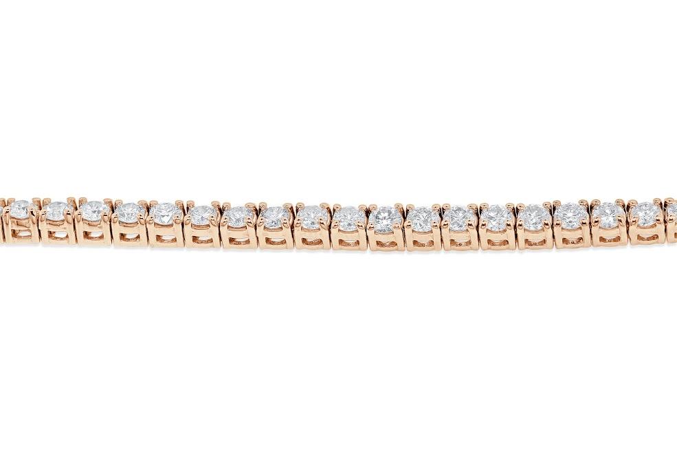 Round Diamonds 5.25Ct Tennis Bracelet Prong Set VVS1/VS1/SI1/I1 14k Solid Gold 7.00Inch