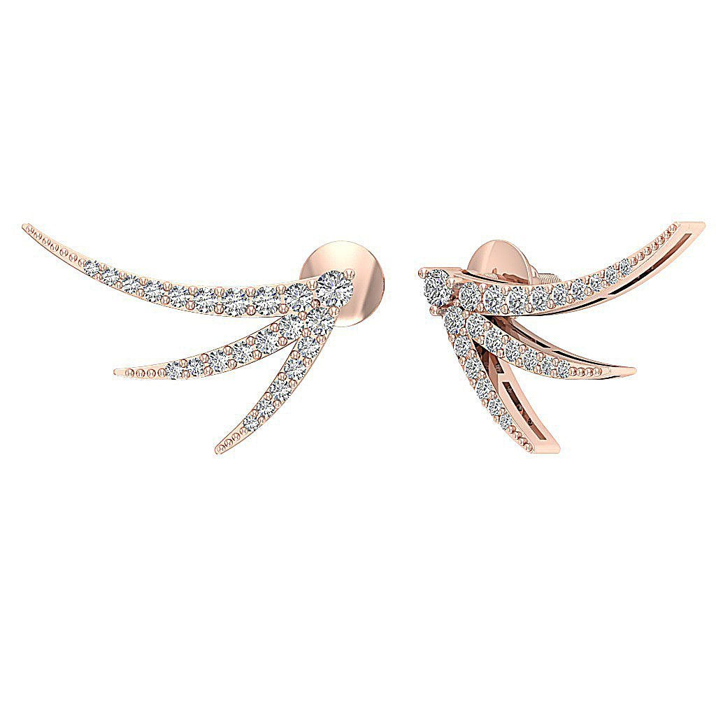 Round Diamond Fashion Anniversary Earrings SI1/I1 G 0.60 Ct 18k/14k White Gold Prong Set