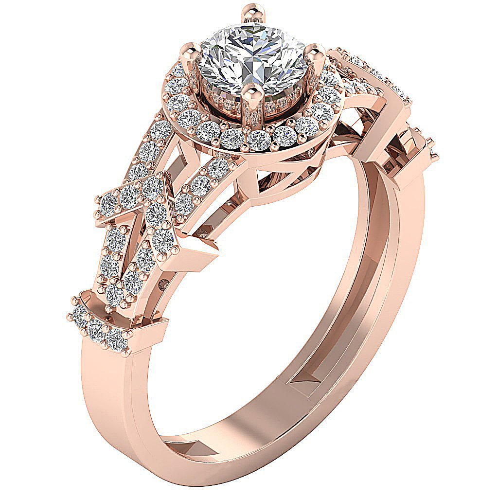 Prong Set Solitaire Engagement Ring Natural Diamond SI1 G 1.15 Ct 14k White Yellow Rose Gold