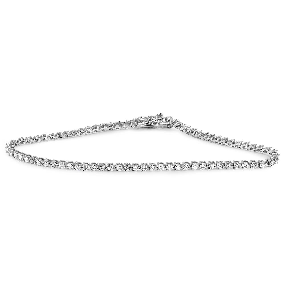 Tennis Bracelet Natural Diamonds SI1/I1 G 14k White Yellow Rose Gold 3.50Ct Prong Set 7.00Inch