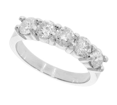 Natural Diamond Designer Five Stone Engagement Ring I1 G 1.25 Ct 14k Yellow Gold Prong Set