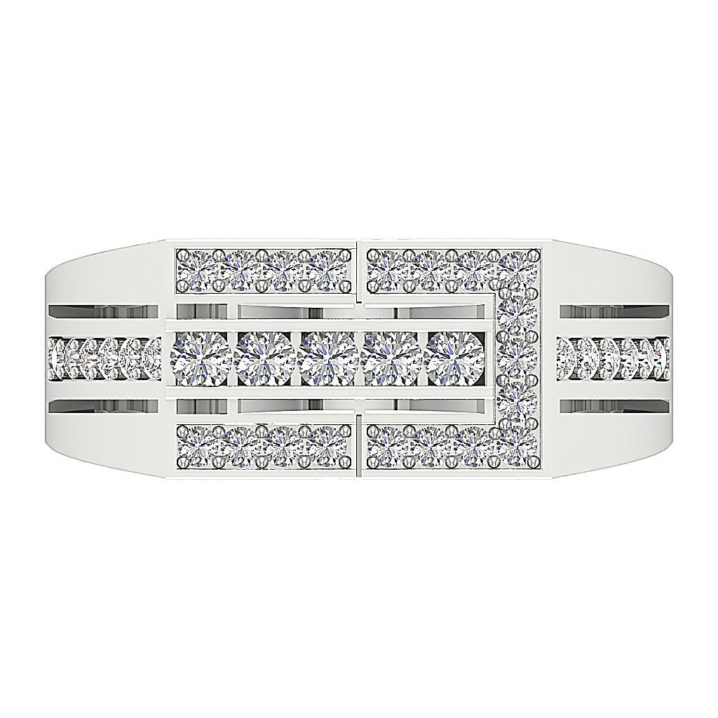 Mens Wedding Ring SI1/I1 G 0.80Ct 14k Solid Gold Natural Diamonds Channel Set Width 8.00MM