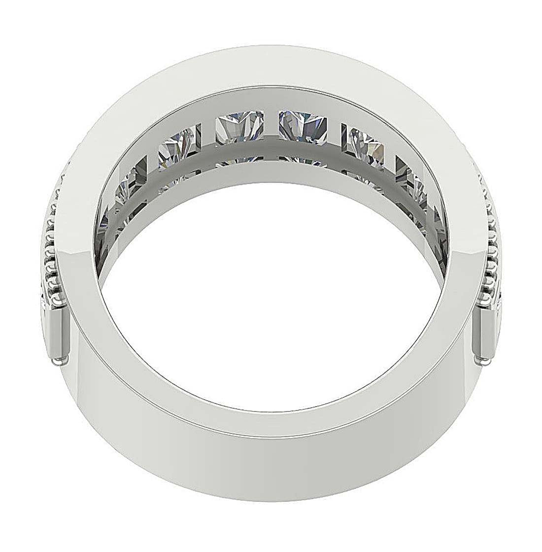 Mens Anniversary Ring SI1/I1 G 2.00Ct Round Diamond 14k Solid Gold Channel Set Width 10.00MM
