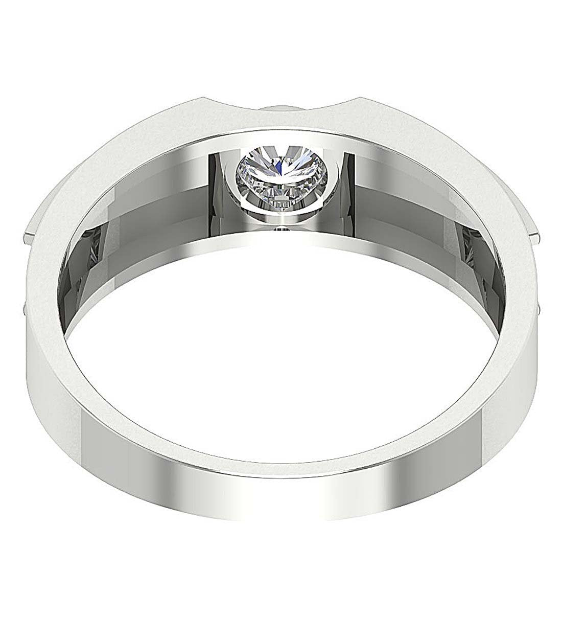 Men Solitaire Engagement Ring Natural Diamond 14k White Yellow Rose Gold SI1/I1 G 0.30 Ct Bezel Set